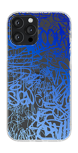  Прозорий силіконовий чохол "Графіті 1 сині" для Iphone 7-8