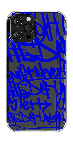  Прозорий силіконовий чохол "Графіті 2 сині" для Iphone 7-8