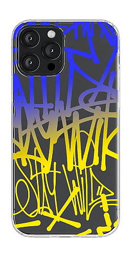  Прозорий силіконовий чохол "Графіті 3 синьо-жовті" для Iphone 12 Pro