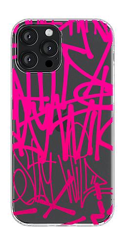  Прозорий силіконовий чохол "Графіті 3 рожеві"  для Iphone 7-8