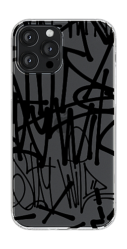  Прозорий силіконовий чохол "Графіті 3 чорні" для Iphone 7-8