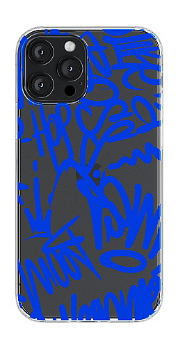  Прозорий силіконовий чохол "Графіті 4 сині" для Iphone 12 Pro