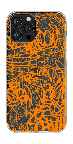  Прозорий силіконовий чохол "Графіті 1 оранжеві" для Iphone 7-8