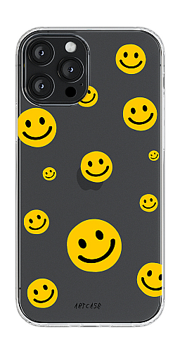  Прозорий силіконовий чохол "Жовті смайлики на синьому фоні" для Iphone 12 Pro
