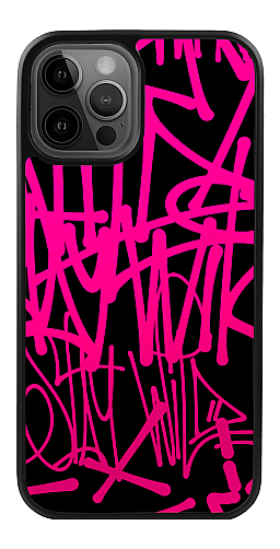  Силіконовий чохол "Графіті 3 рожеві" для Iphone 12 Pro