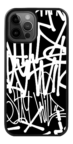  Силіконовий чохол "Графіті 3 білі" для Iphone 12 Pro