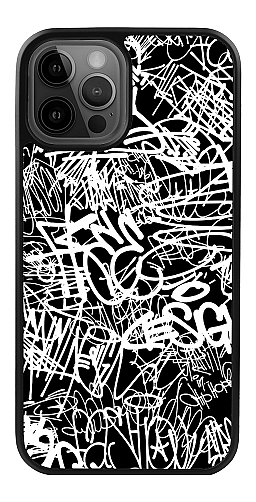  Силіконовий чохол "Біле графіті на чорному фоні" для Iphone 12 Pro