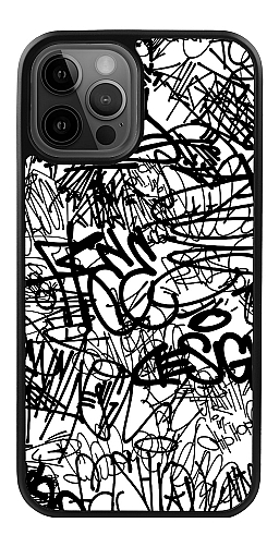  Силіконовий чохол "Чорне графіті на білому фоні" для Iphone 12 Pro