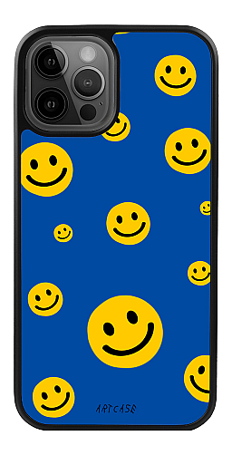  Силіконовий чохол "Жовті смайлики на синьому фоні" для Iphone 12 Pro