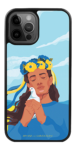  Силіконовий чохол "Дівчина з голубом" для Iphone 12 Pro