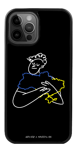  Силіконовий чохол "Чоловічок обіймає Україну" для Iphone 12 Pro