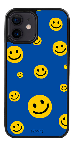  Силіконовий чохол "Жовті смайлики на синьому фоні" для Iphone 12