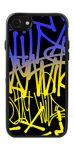  Силіконовий чохол "Графіті 3 синьо-жовті" для Iphone 7-8