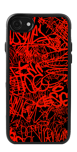  Силіконовий чохол "Червоне графіті на чорному фоні" для Iphone 7-8