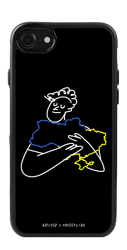  Силіконовий чохол "Чоловічок обіймає Україну" для Iphone 7-8